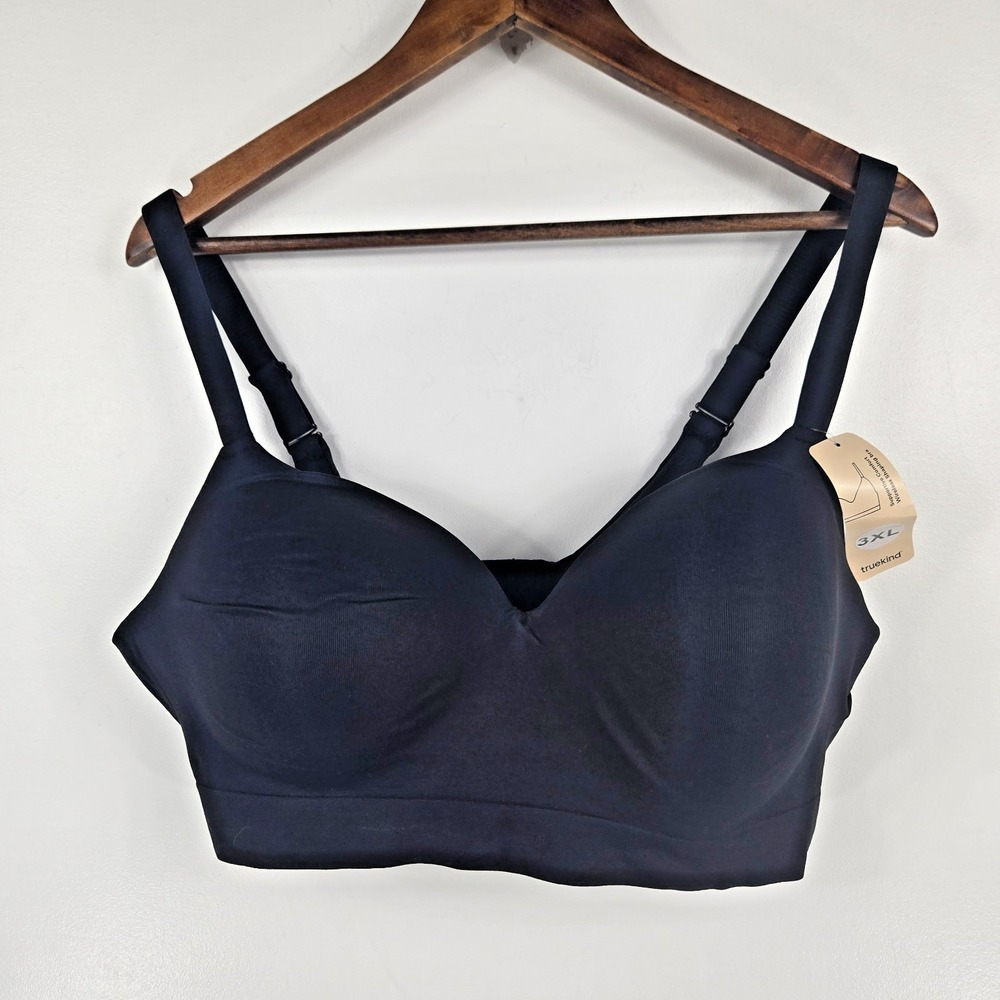 Truekind 10210 Supportive Comfort Wireless Shaping‎ Bra Black Size 3XL NWT